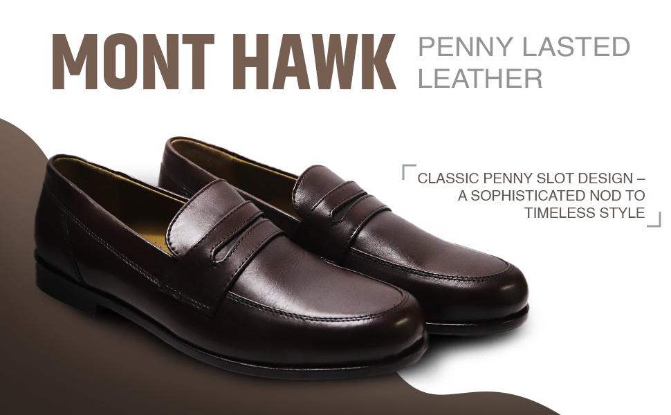 Mont Hawk Men’s Leather Slip-On Loafers brown