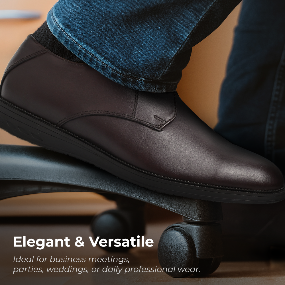 Mont Hawk Leather Blucher Shoes – Open-Lace Derby Design with Cushioned TPR Comfort Sole & Breathable Leather Lining