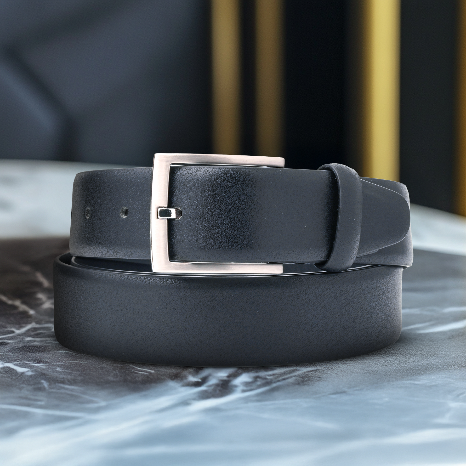 Genuine Leather Grain Black Belt for Men - Dress & Casual Wear | Durable & Stylish Accessory