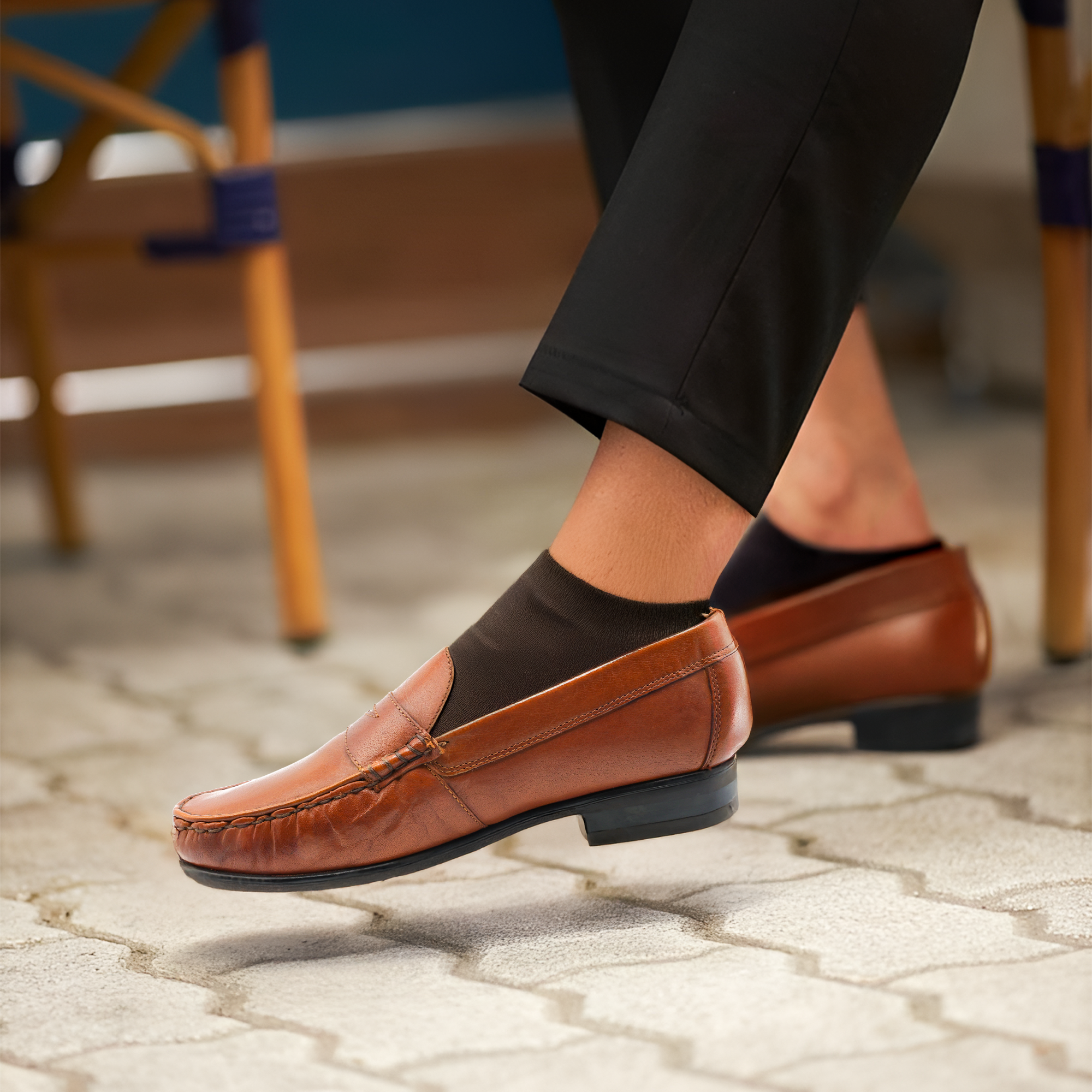 Mont Hawk Men’s Tassel Mocc Genuine Leather Loafers – Handstitched Slip-On Shoes with Cushioned Insole & Durable TPR Sole