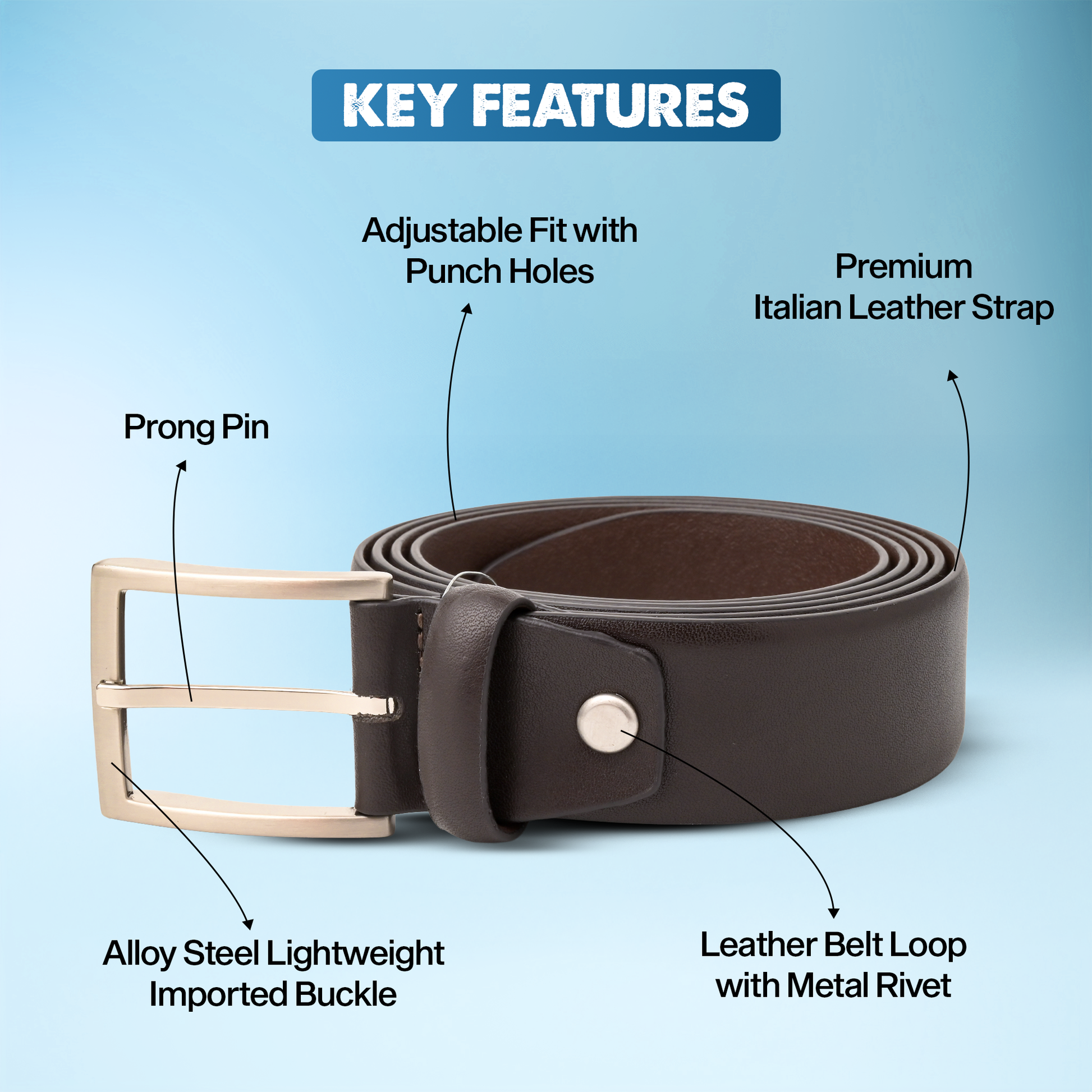Genuine Leather Grain Belt for Men – Dress & Casual Wear | Durable & Stylish Accessory