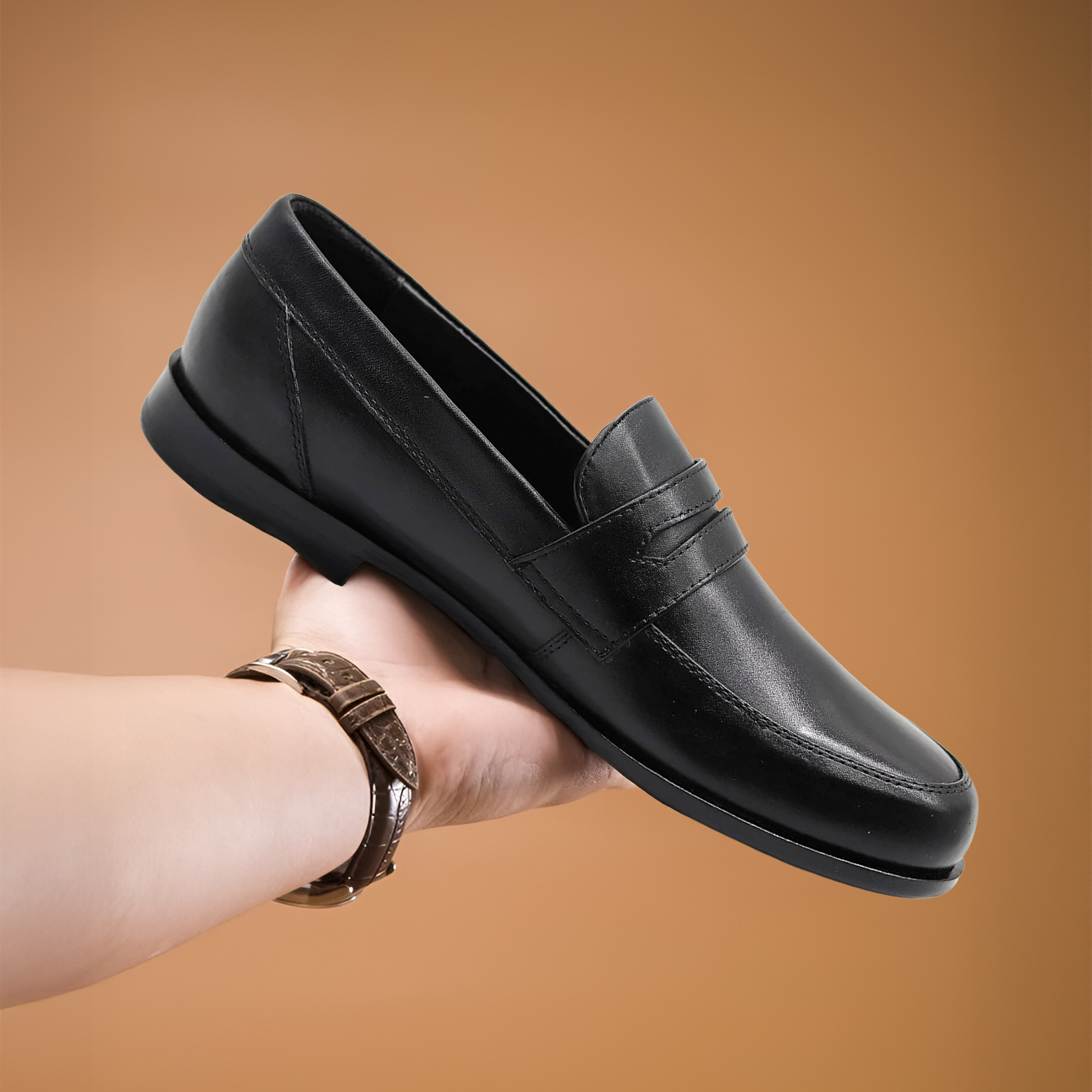 Penny Lasted Leather Slip-On Loafers