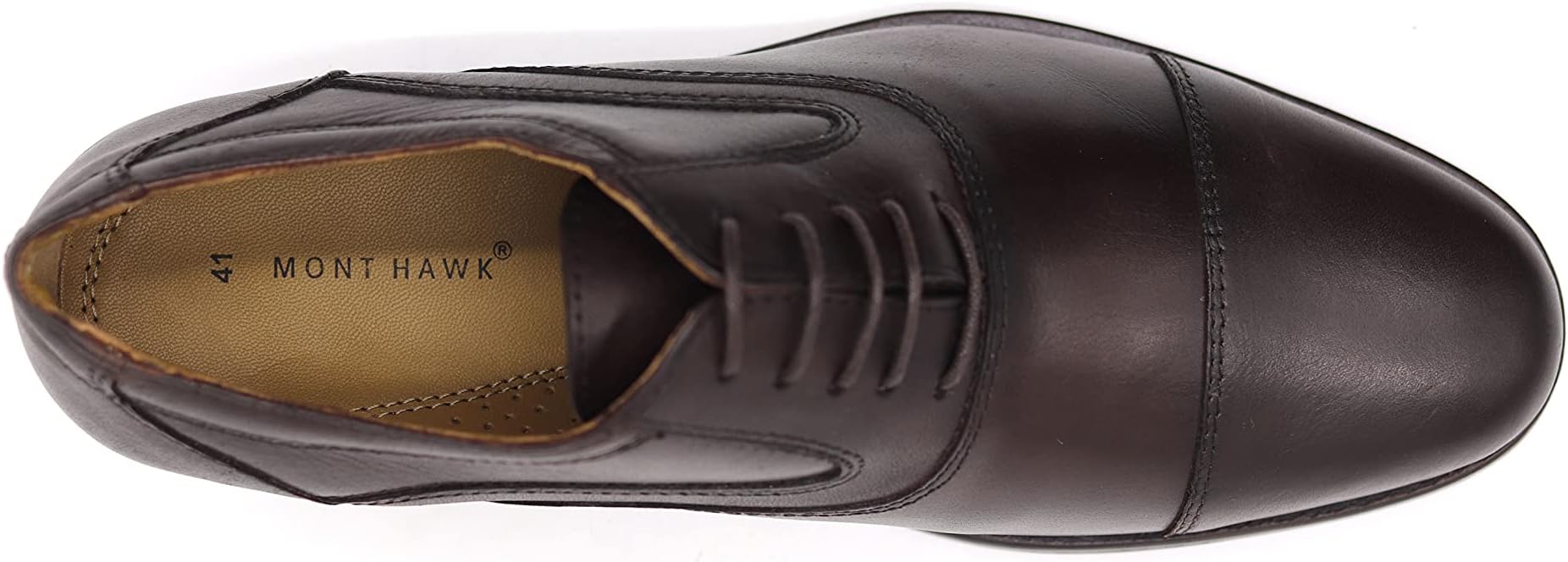 Men's Genuine Leather Milano Cap Toe Formal Shoes Hand Crafted to perfection by renowned Mont Hawk Artisans. Lace Ups