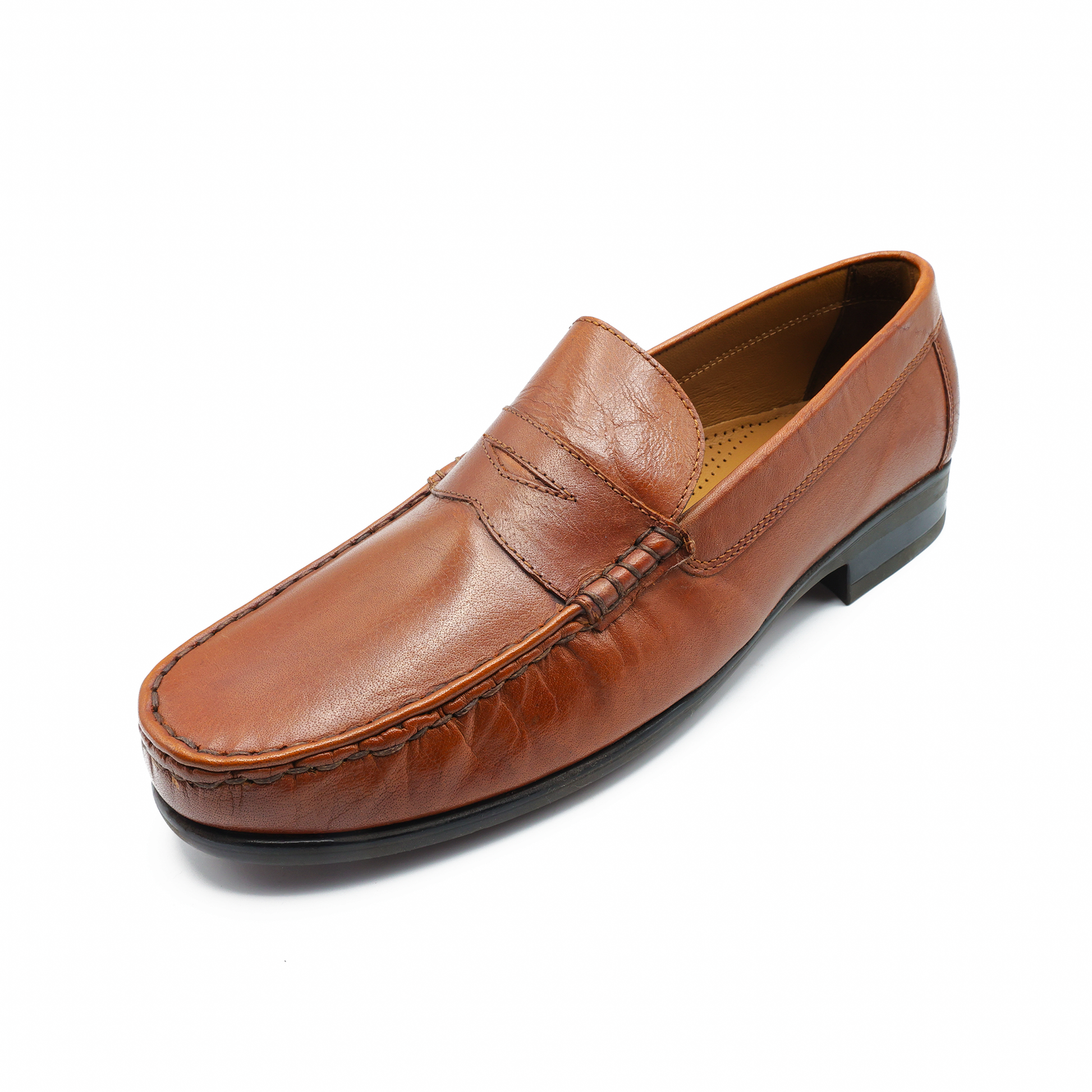 Ara Mocc Genuine Leather Loafers – Handstitched Slip-On Shoes with Cushioned Insole & Durable TPR Sole