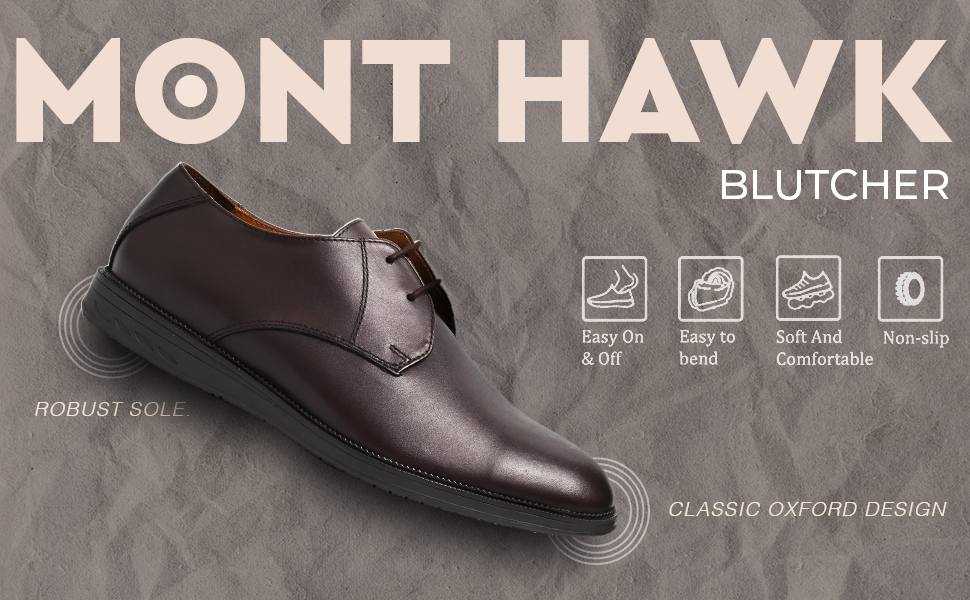 Blucher Shoes – Open-Lace Derby Design with Cushioned TPR Comfort Sole & Breathable Leather Lining