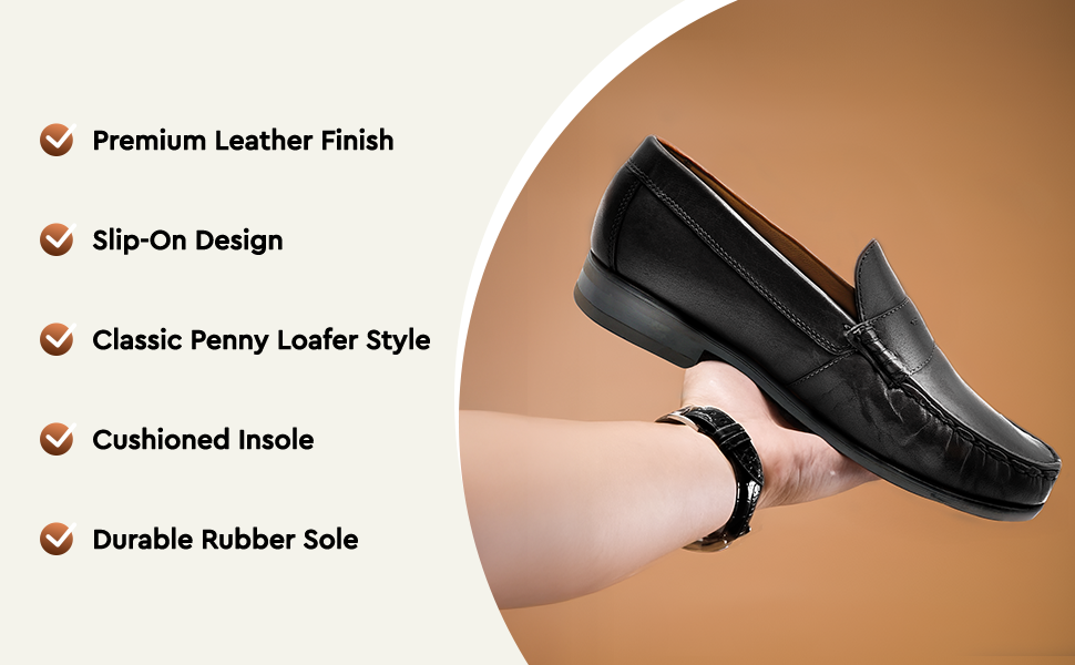 Ara Mocc Genuine Leather Loafers – Handstitched Slip-On Shoes with Cushioned Insole & Durable TPR Sole