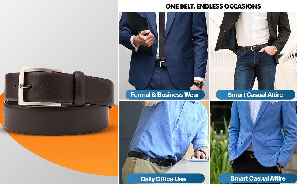 Genuine Leather Grain Belt for Men – Dress & Casual Wear | Durable & Stylish Accessory