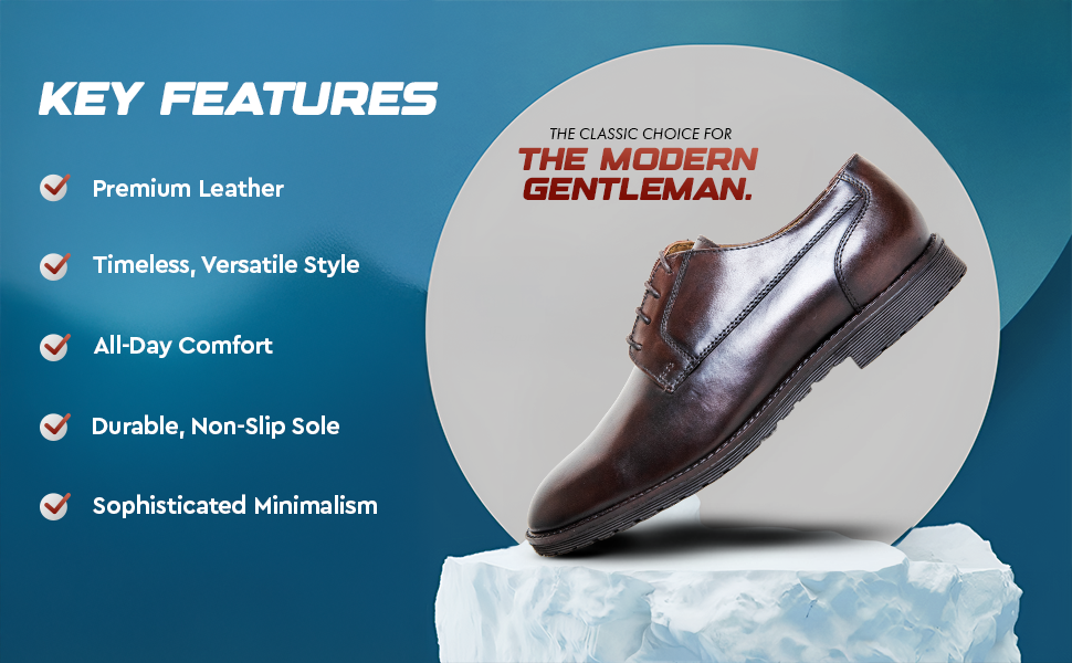 New Derby Shoes – Genuine Leather Lace-Up Derbies with Cushioned Comfort Sole & Breathable Lining