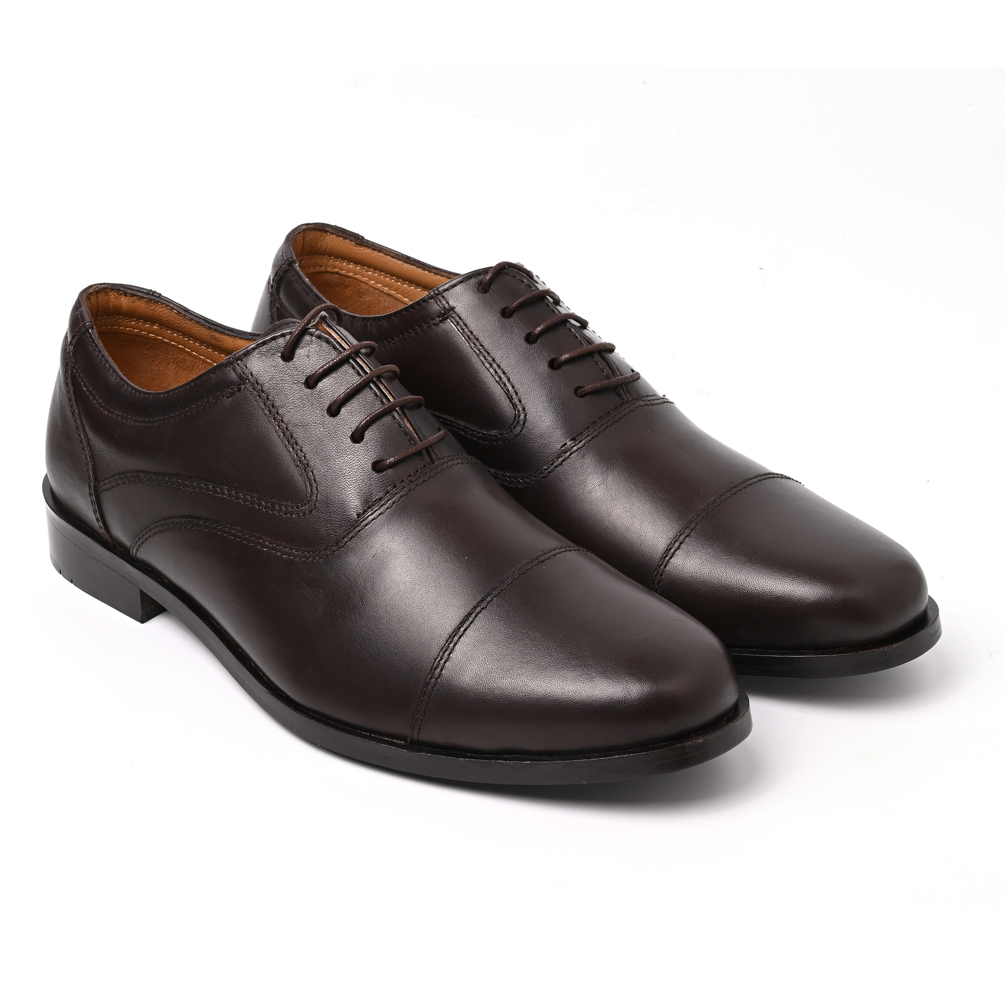 Men's Genuine Leather Milano Cap Toe Formal Shoes Hand Crafted to perfection by renowned Mont Hawk Artisans. Lace Ups