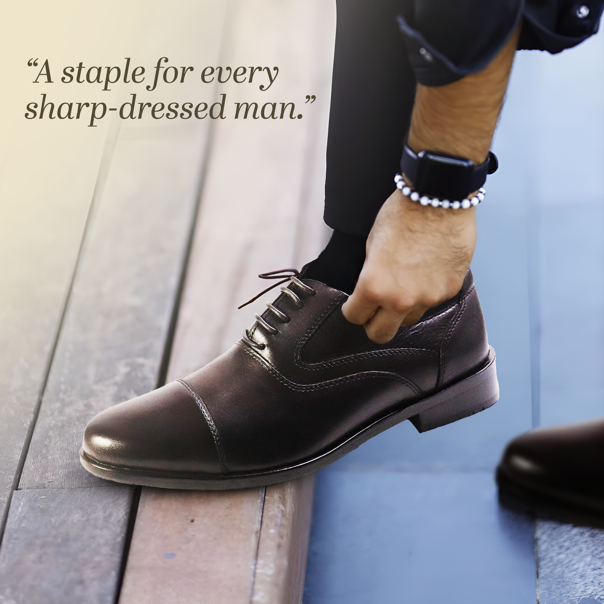 Men's Genuine Leather Milano Cap Toe Formal Shoes Hand Crafted to perfection by renowned Mont Hawk Artisans. Lace Ups