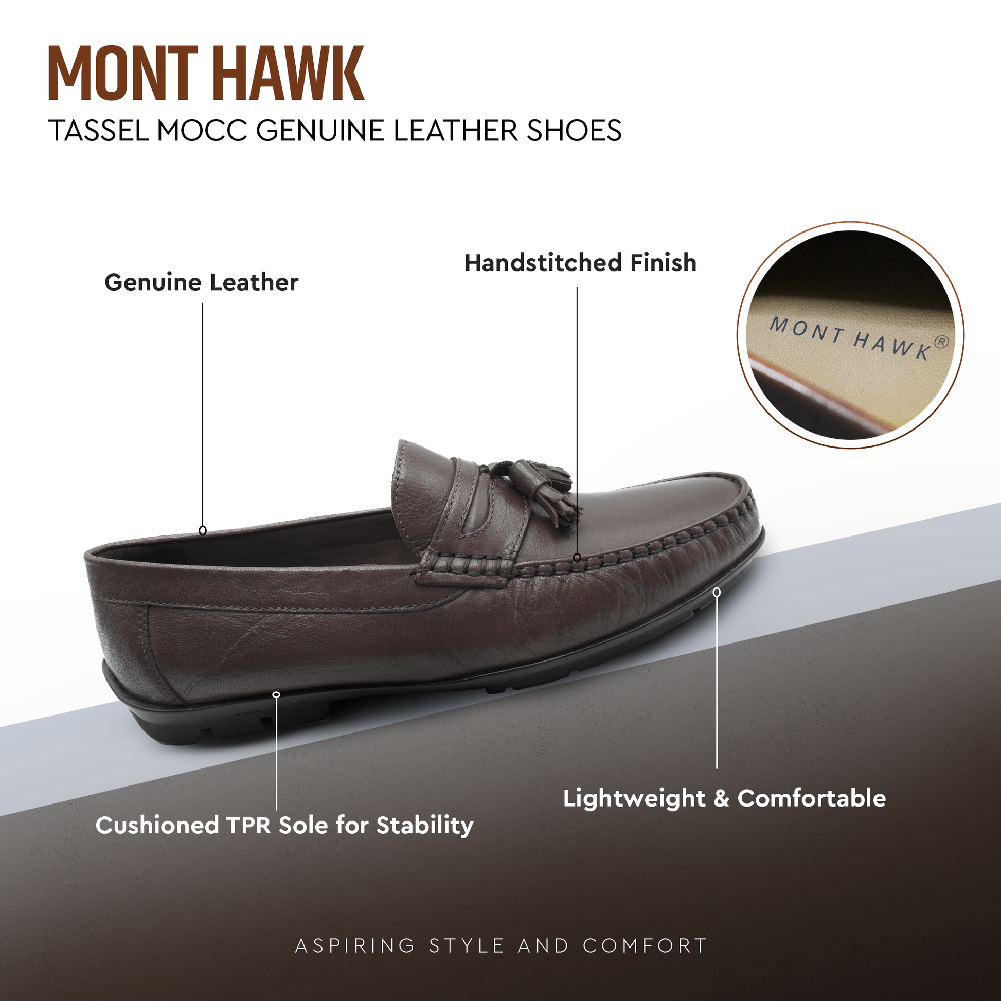 Tassel Mocc  Genuine  Leather Loafers – Handstitched Slip-On Shoes with Cushioned Insole & Durable TPR Sole