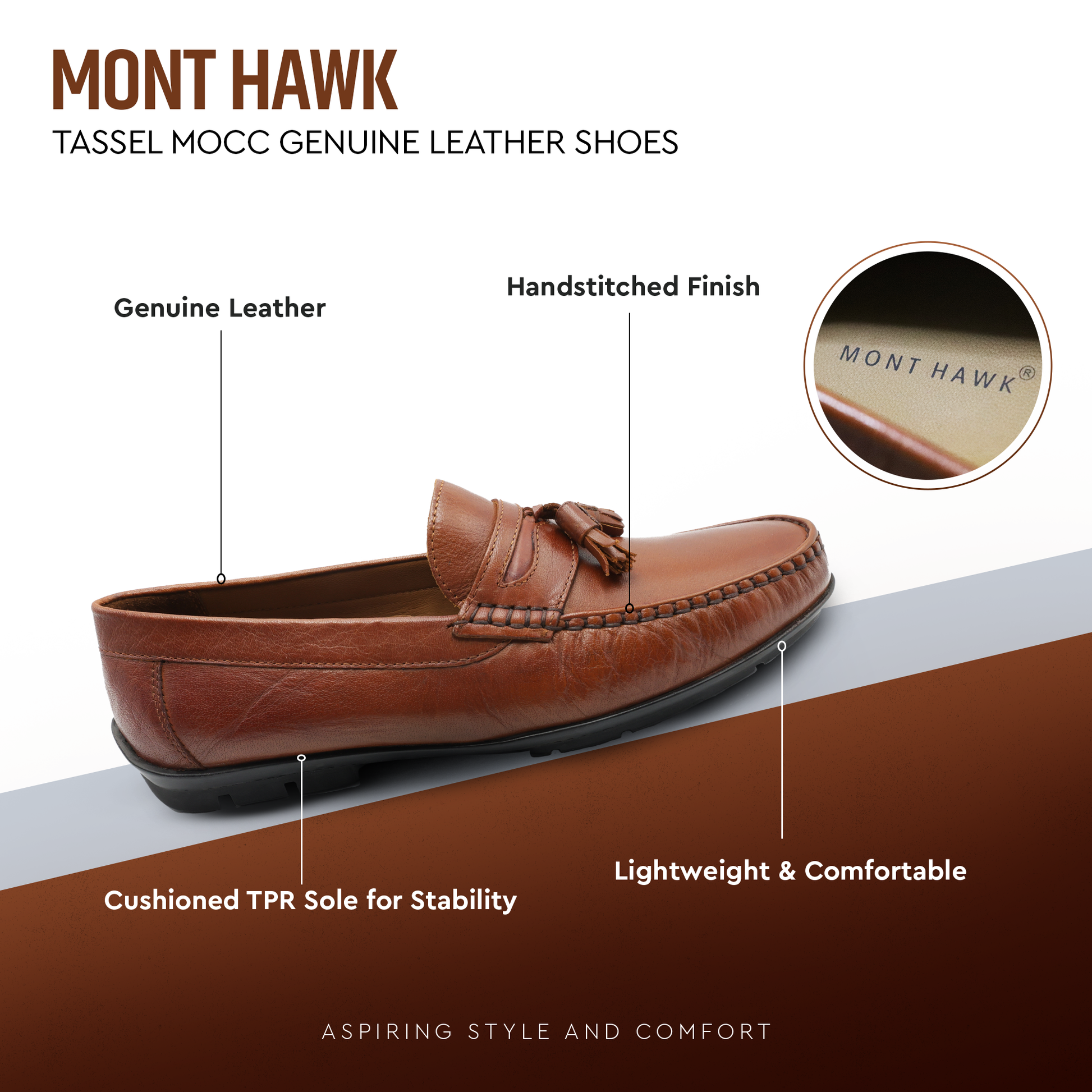 Tassel Mocc  Genuine  Leather Loafers – Handstitched Slip-On Shoes with Cushioned Insole & Durable TPR Sole