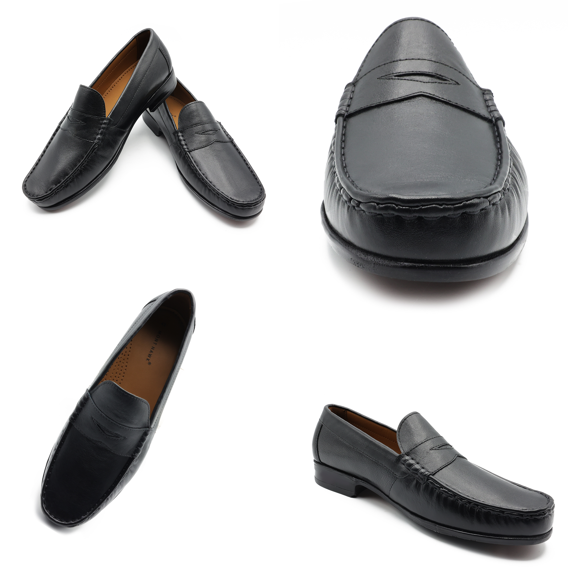 Ara Mocc Genuine Leather Loafers – Handstitched Slip-On Shoes with Cushioned Insole & Durable TPR Sole