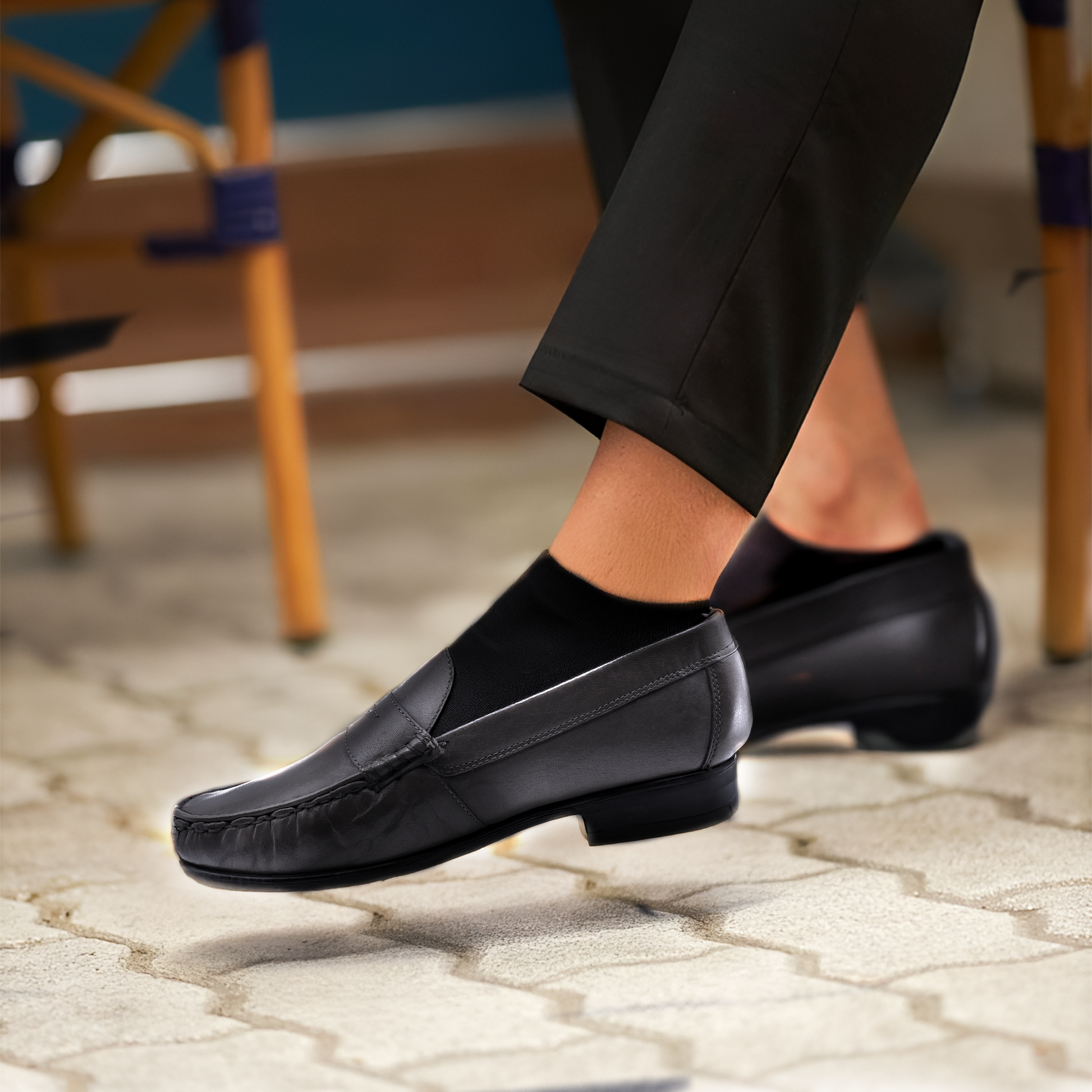 Ara Mocc Genuine Leather Loafers – Handstitched Slip-On Shoes with Cushioned Insole & Durable TPR Sole