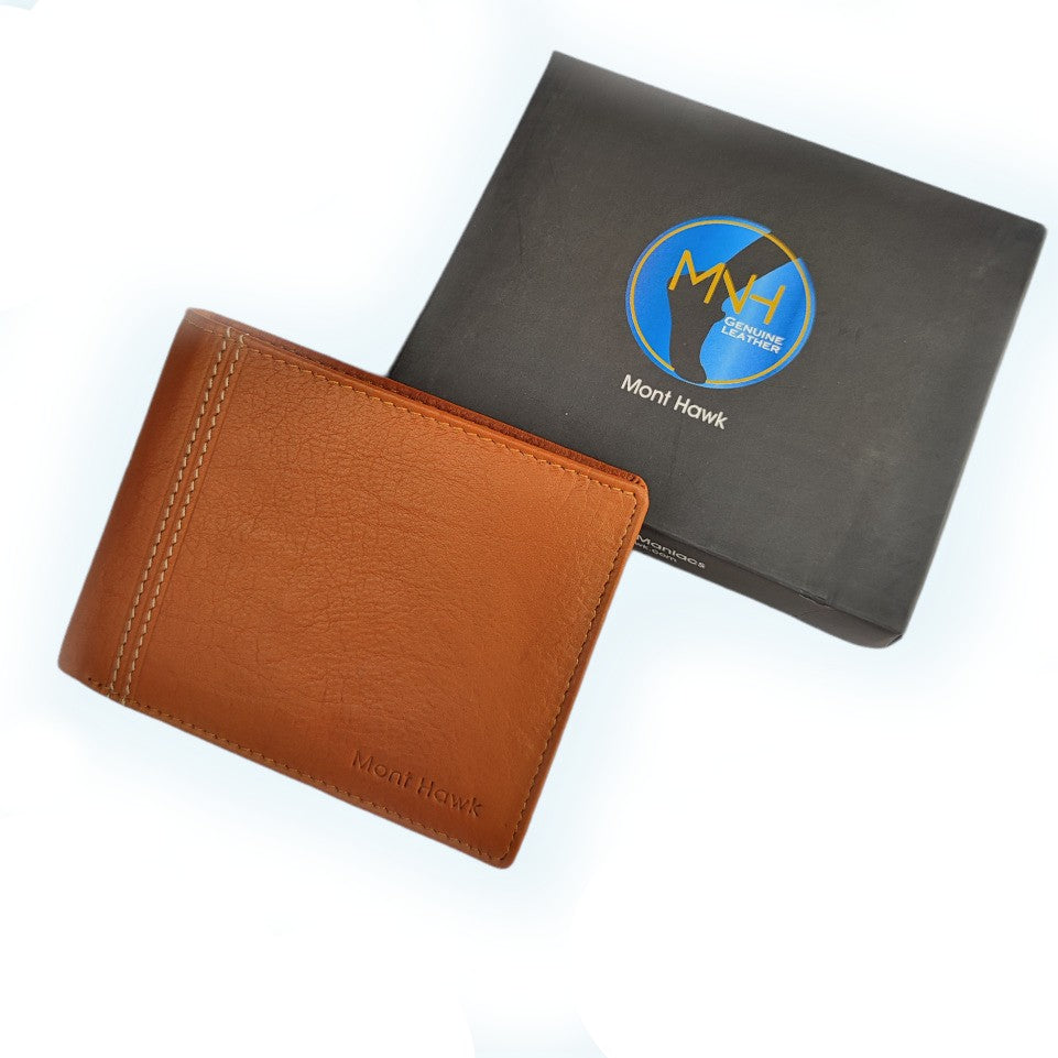 Mont Hawk Men’s Genuine Leather Bifold Wallet