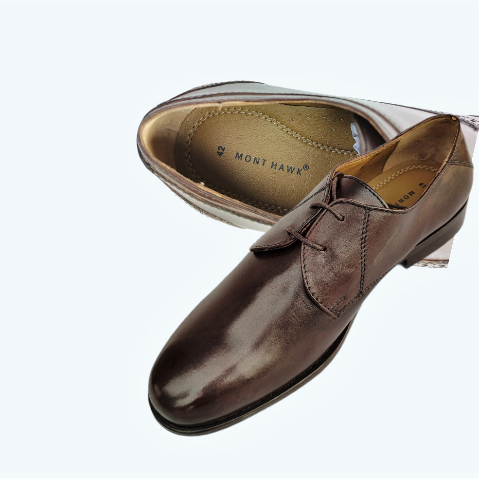 Mont Hawk Genuine Leather Blucher Shoes with TPR Handcrafted sole
