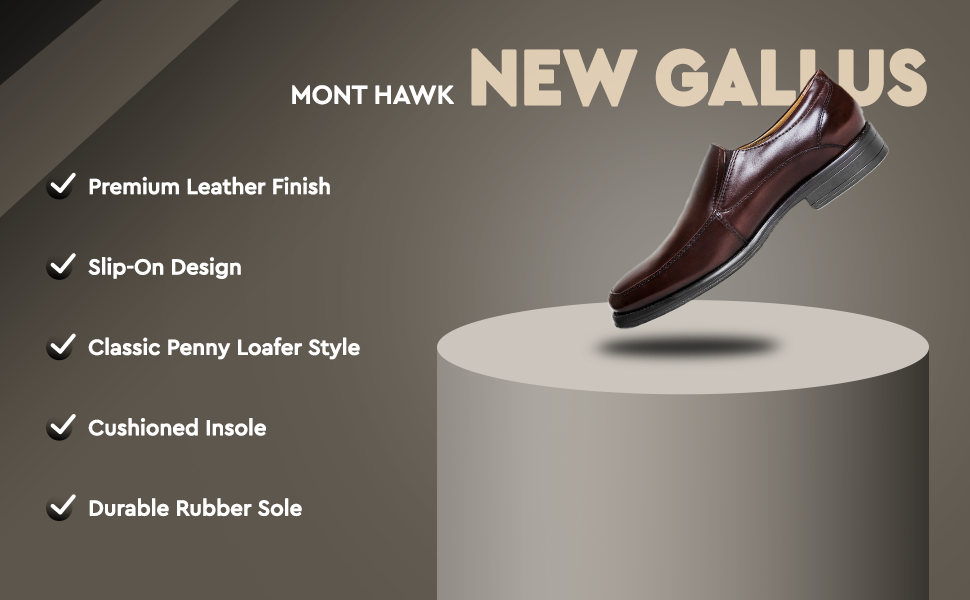New Gallus Leather Loafers for Men | Stylish Slip-On Formal & Semi-Formal Shoes with Comfort Insole